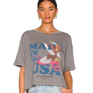 The Laundry Room Made in the USA Graphic Tee Gray sz XS